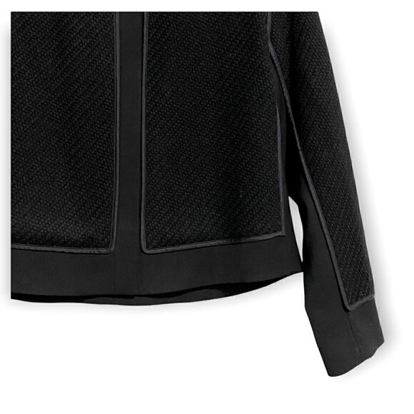 Vince Black Wool and Silk Boucle Overlay Jacket - Picture 8 of 14